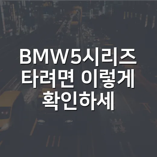 BMW5시리즈 타려면 이렇게 확인하세요: 등록부터 검사·과태료까지 - 요약