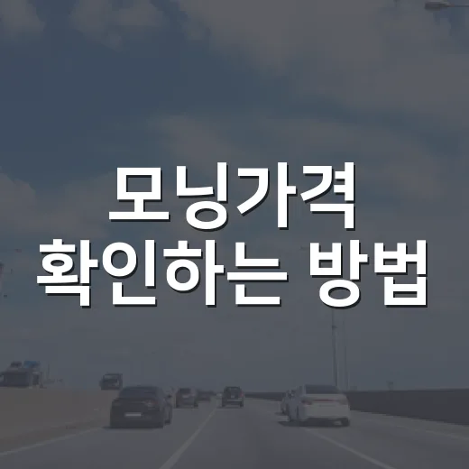 모닝가격 확인하는 방법, 초보가 놓치기 쉬운 실구매가 계산법 - 요약