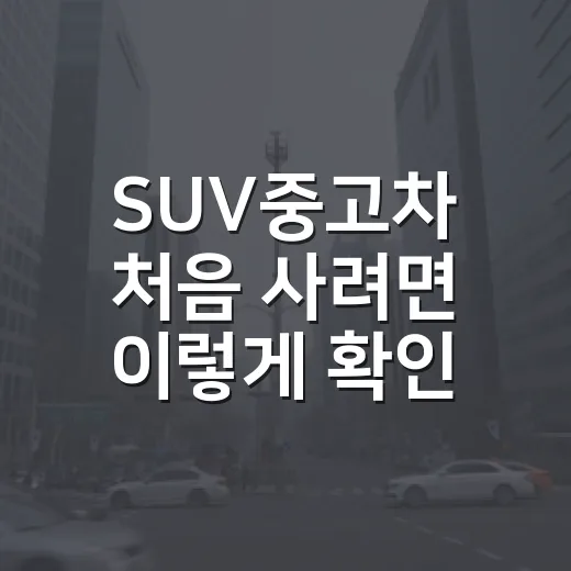SUV중고차 처음 사려면 이렇게 확인하세요: 가격보다 먼저 볼 순서 - 요약