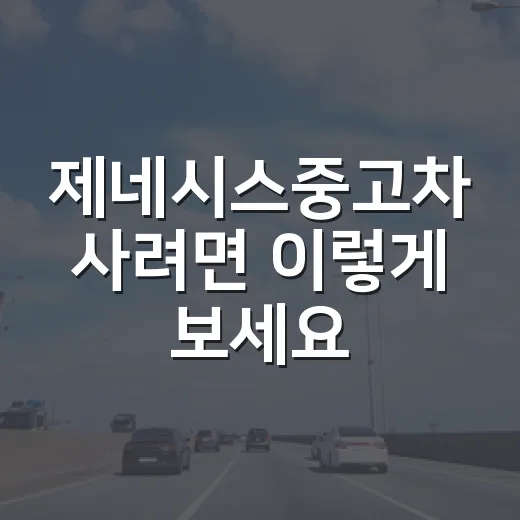 제네시스중고차 사려면 이렇게 보세요: 초보자가 놓치기 쉬운 비용과 서류 확인 방법 - 요약