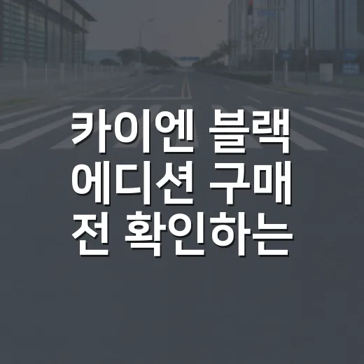카이엔 블랙 에디션 구매 전 확인하는 방법, 옵션보다 먼저 봐야 할 것 - 요약
