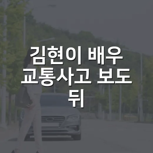 김현이 배우 교통사고 보도 뒤, 운전자가 사고 현장에서 바로 해야 하는 방법 - 요약