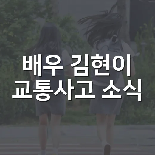 배우 김현이 교통사고 소식, 운전자가 사고 직후 해야 할 일 - 요약