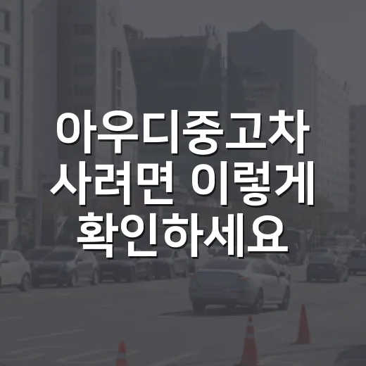 아우디중고차 사려면 이렇게 확인하세요: 계약 전 점검 순서 - 요약