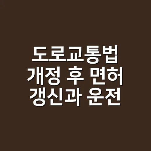 도로교통법 개정 후 면허 갱신과 운전 습관 바꾸는 방법 - 요약