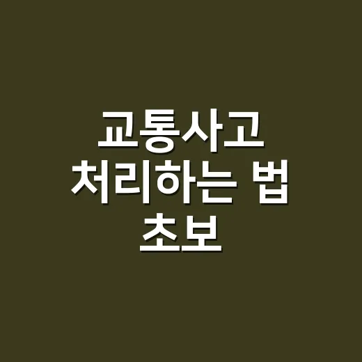 교통사고 처리하는 법 초보 운전자라면 이 순서대로 - 요약