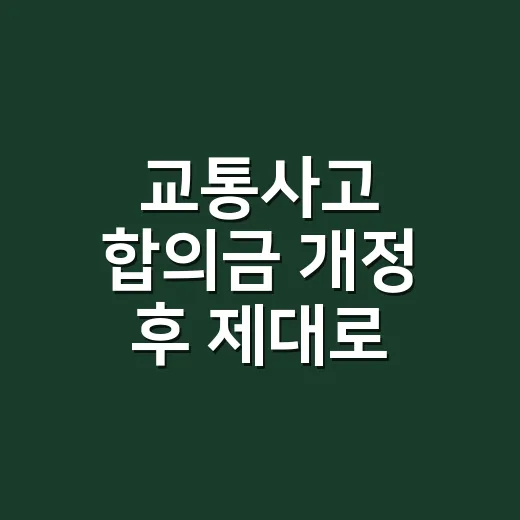 교통사고 합의금 개정 후 제대로 확인하는 방법 - 요약