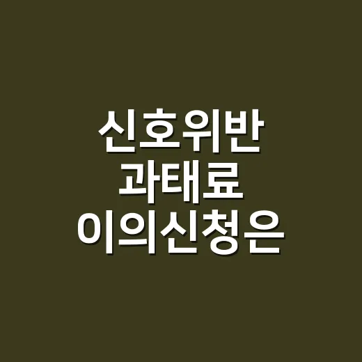 신호위반 과태료 이의신청은 통지서부터 확인하세요 - 요약