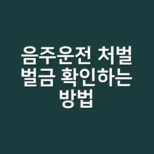음주운전 처벌 벌금 확인하는 방법 - 요약