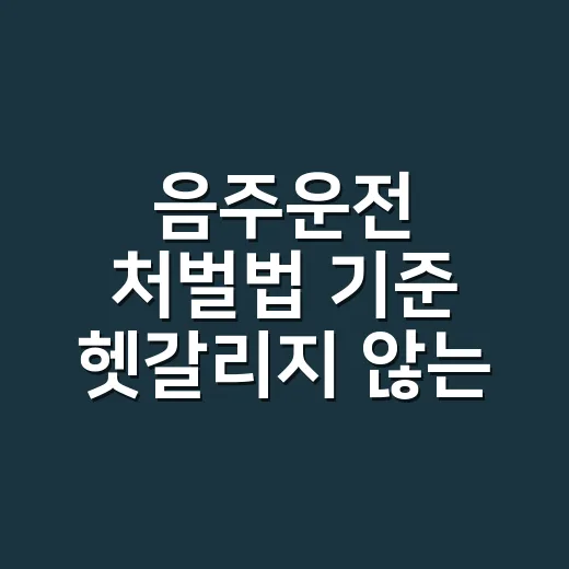 음주운전 처벌법 기준 헷갈리지 않는 방법 - 요약