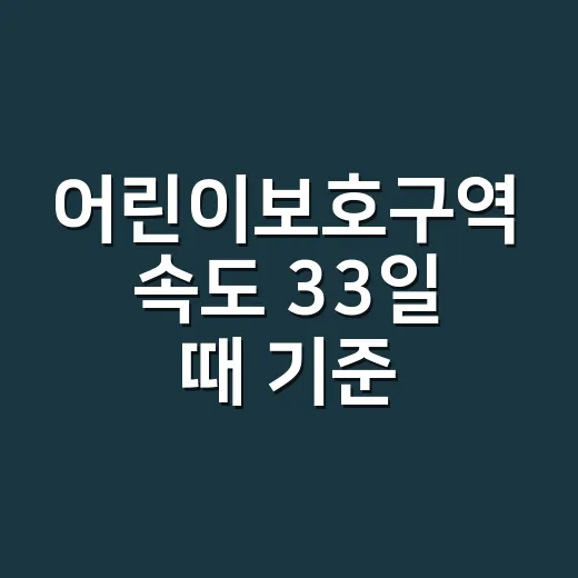 어린이보호구역 속도 33일 때 기준 확인하는 방법 - 요약