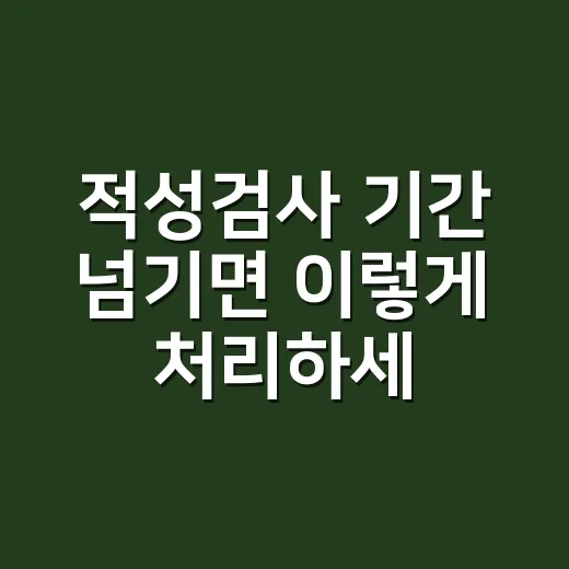 적성검사 기간 넘기면 이렇게 처리하세요 - 요약