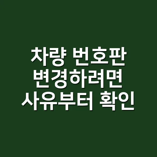 차량 번호판 변경하려면 사유부터 확인하세요 - 요약