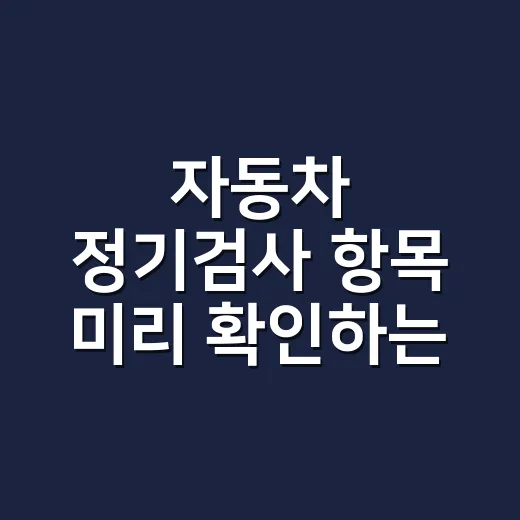 자동차 정기검사 항목 미리 확인하는 방법 - 요약