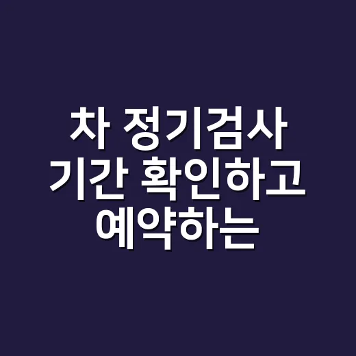 차 정기검사 기간 확인하고 예약하는 방법 - 요약