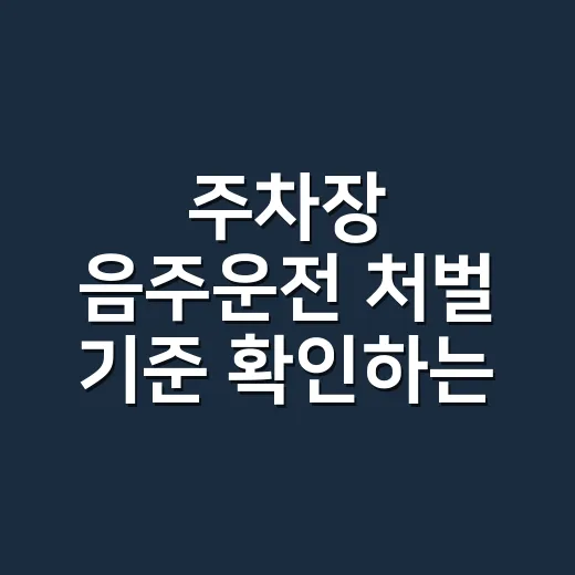 주차장 음주운전 처벌 기준 확인하는 방법 - 요약