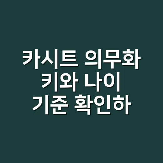 카시트 의무화 키와 나이 기준 확인하는 방법 - 요약
