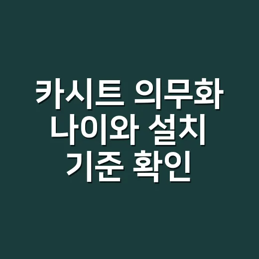 카시트 의무화 나이와 설치 기준 확인하는 방법 - 요약