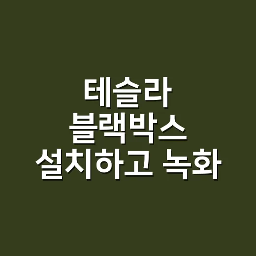 테슬라 블랙박스 설치하고 녹화 확인하는 방법 - 요약