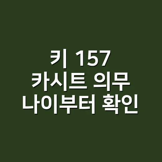 키 157 카시트 의무 나이부터 확인하는 방법 - 요약