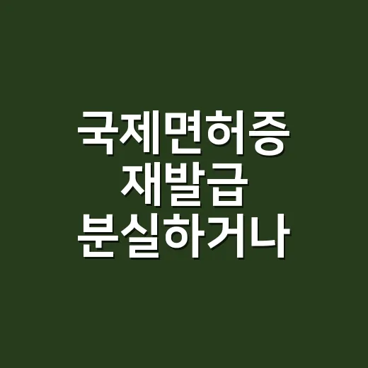 국제면허증 재발급 분실하거나 만료됐을 때 신청하는 방법 - 요약