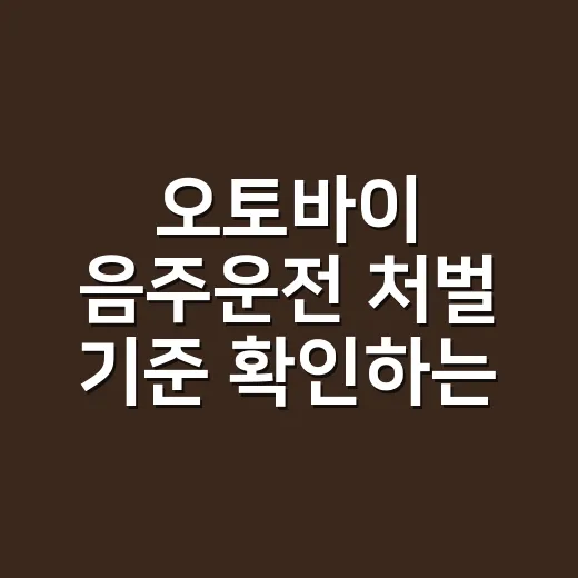 오토바이 음주운전 처벌 기준 확인하는 방법 - 요약