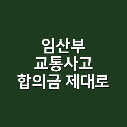 임산부 교통사고 합의금 제대로 받으려면 이렇게 - 요약