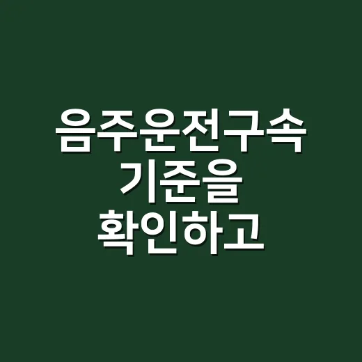 음주운전구속 기준을 확인하고 사고에 대처하는 방법 - 요약