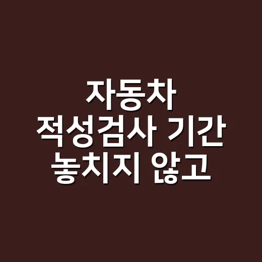 자동차 적성검사 기간 놓치지 않고 받는 방법 - 요약