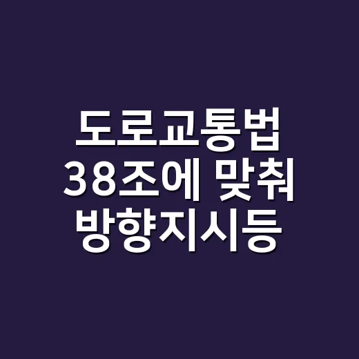 도로교통법 38조에 맞춰 방향지시등 켜는 방법 - 요약