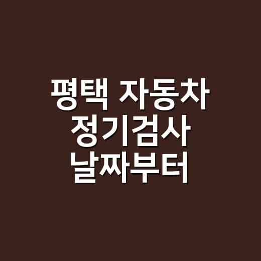 평택 자동차 정기검사 날짜부터 예약까지 챙기는 방법 - 요약