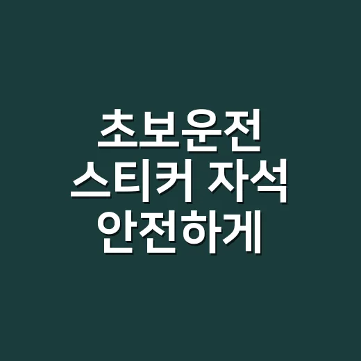 초보운전 스티커 자석 안전하게 붙이는 방법 - 요약