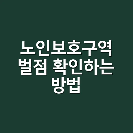 노인보호구역 벌점 확인하는 방법 - 요약