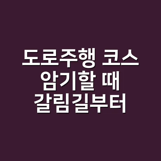 도로주행 코스 암기할 때 갈림길부터 익히는 방법 - 요약