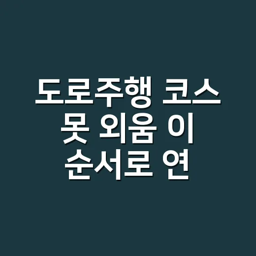 도로주행 코스 못 외움 이 순서로 연습하세요 - 요약