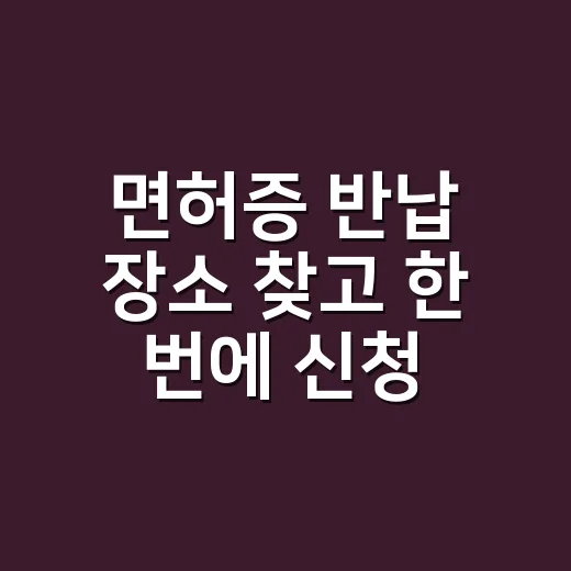 면허증 반납 장소 찾고 한 번에 신청하는 방법 - 요약