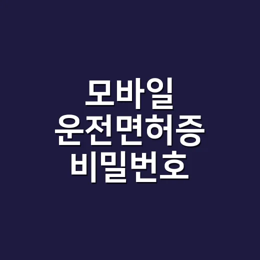 모바일 운전면허증 비밀번호 잊었을 때 다시 설정하는 방법 - 요약
