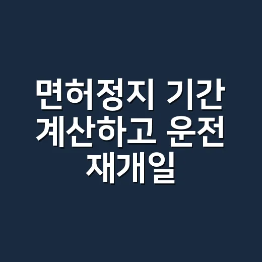 면허정지 기간 계산하고 운전 재개일 확인하는 방법 - 요약