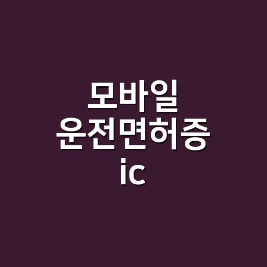 모바일 운전면허증 ic 발급하려면 이렇게 하세요 - 요약