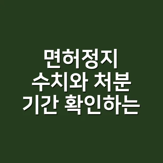 면허정지 수치와 처분 기간 확인하는 방법 - 요약