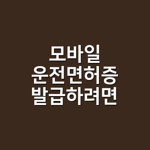 모바일 운전면허증 발급하려면 순서부터 확인하세요 - 요약
