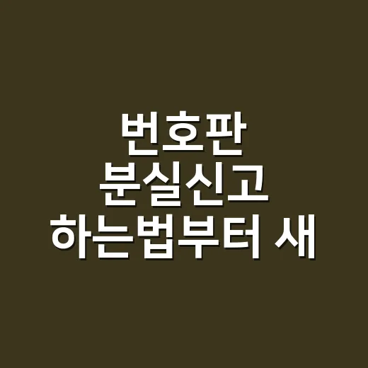 번호판 분실신고 하는법부터 새 번호판 달기까지 - 요약