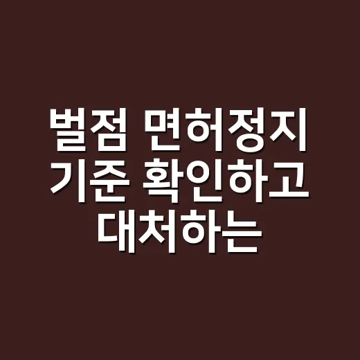 벌점 면허정지 기준 확인하고 대처하는 방법 - 요약