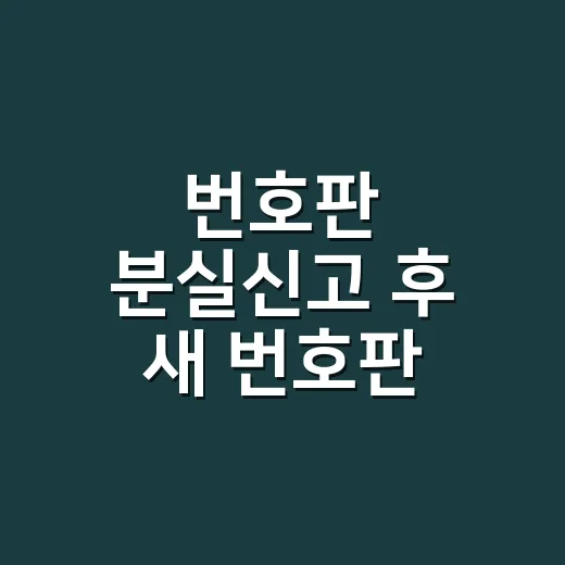 번호판 분실신고 후 새 번호판 받는 방법 - 요약
