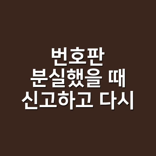 번호판 분실했을 때 신고하고 다시 받는 방법 - 요약