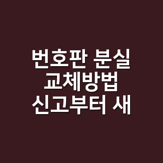 번호판 분실 교체방법 신고부터 새 번호 부착까지 - 요약