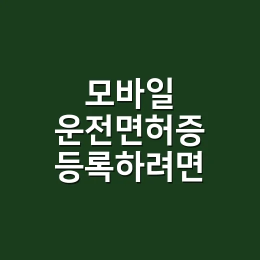 모바일 운전면허증 등록하려면 이렇게 하세요 - 요약