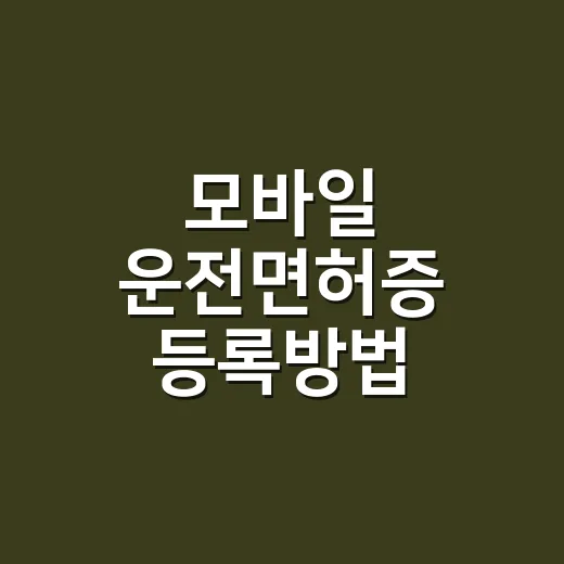 모바일 운전면허증 등록방법 처음부터 따라 하기 - 요약