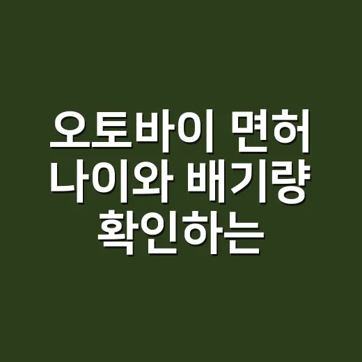 오토바이 면허 나이와 배기량 확인하는 방법 - 요약