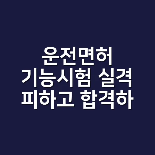 운전면허 기능시험 실격 피하고 합격하는 방법 - 요약